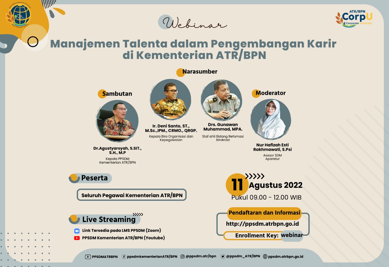 Webinar Manajemen Talenta dalam Pengembangan Karir di Kementerian ATR/BPN